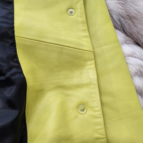 NWT Walter Baker Oversized Lambskin Lime Green Kira Button Up Blazer Sz XS - Picture 13 of 15